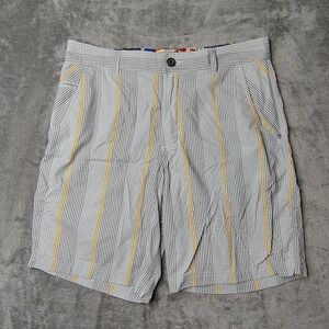 Lululemon Kahuna Shorts Mens 34 Gray Bermuda‎ Plaid Performance Stretch Golf